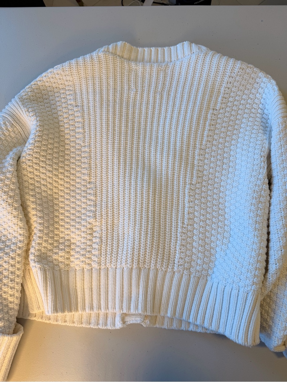 Abercrombie & Fitch Ivory Chunky Knit Cardigan | Size Small - Picture 6 of 6